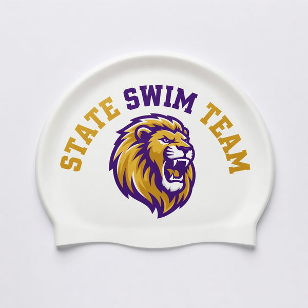 Custom 1-Side Swim Cap - State Swim Team Logo