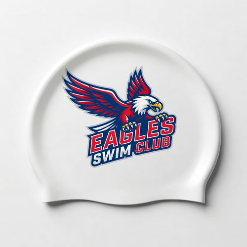 Custom 1-Side Swim Cap - Eagles Swim Club Logo