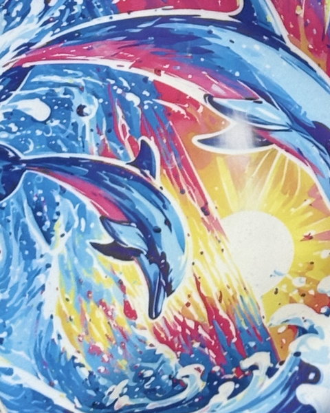Tropical dolphin printed cap